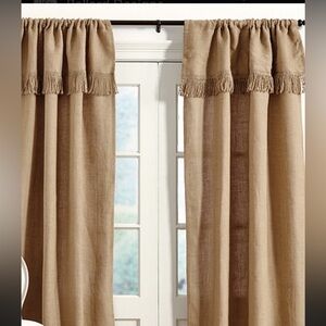 Chic Tan Drapes with Fringe Detailing